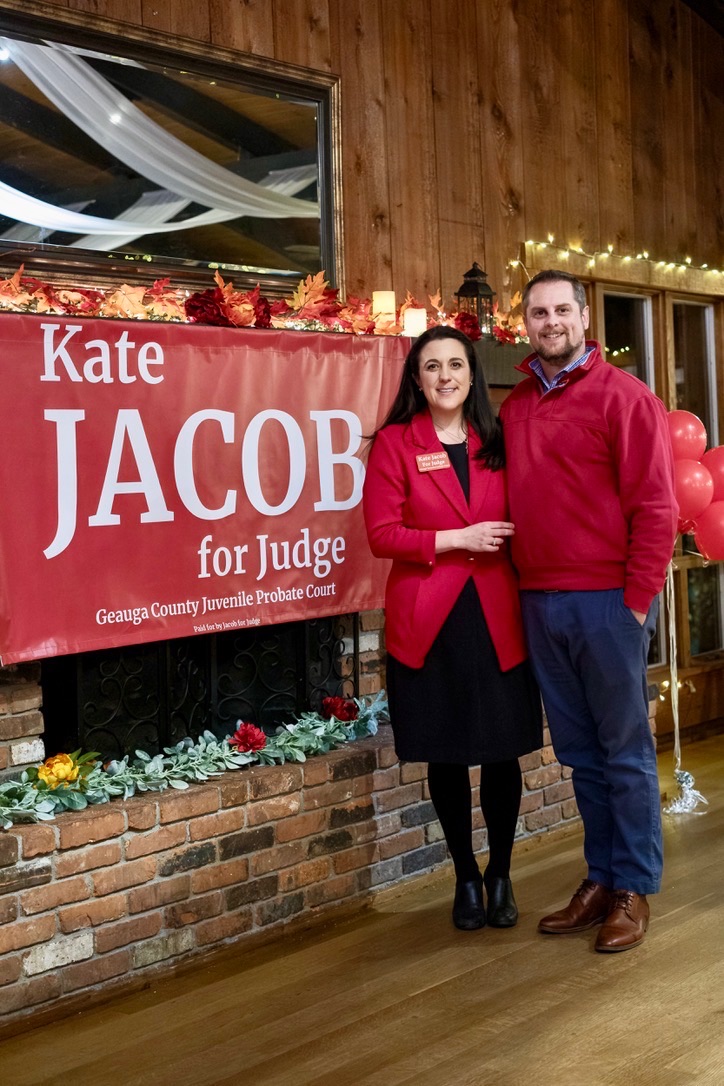 Kate Jacob with her husband at campaign event